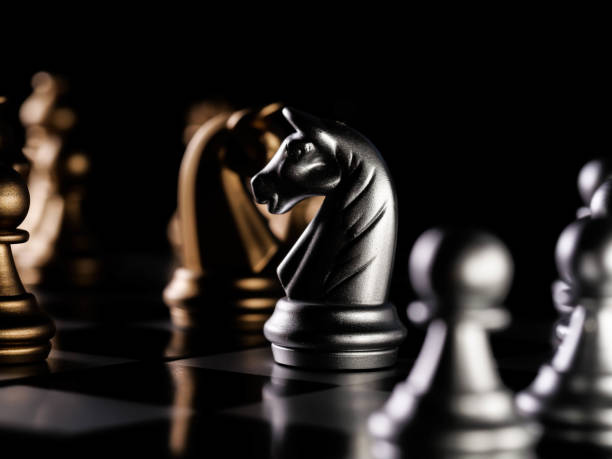 istock Chess board game. Strategy ideas concept business futuristic graphic icon. 1293451371