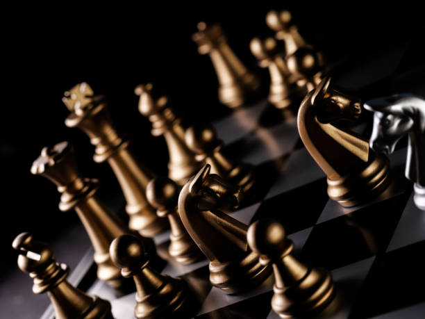 istock Chess board game. Strategy ideas concept business futuristic graphic icon. 1293451372