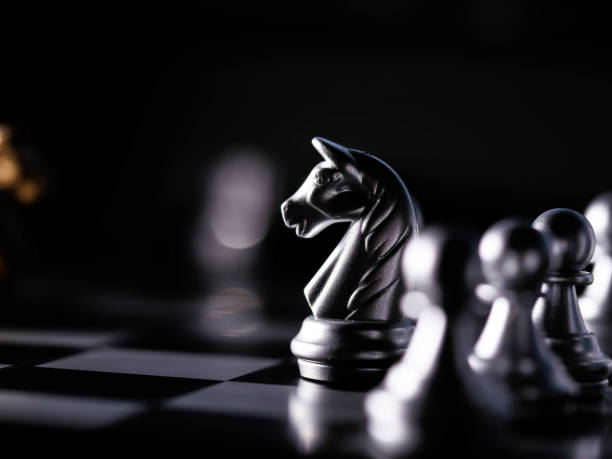 istock Chess board game. Strategy ideas concept business futuristic graphic icon. 1293451375