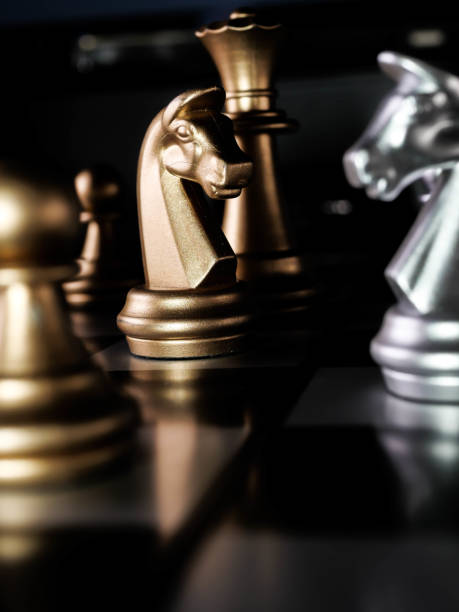 istock Chess board game. Strategy ideas concept business futuristic graphic icon. 1293451377