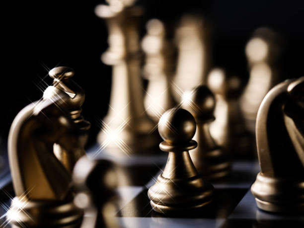 istock Chess board game. Strategy ideas concept business futuristic graphic icon. 1293451437