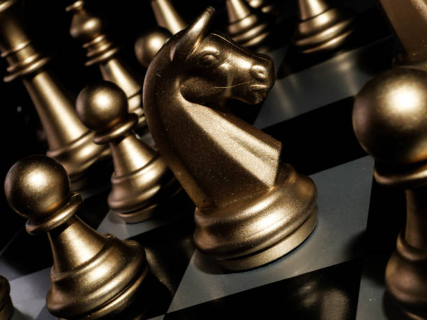 istock Chess board game. Strategy ideas concept business futuristic graphic icon. 1293451443