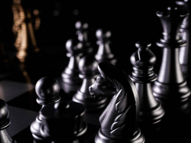 istock Chess board game. Strategy ideas concept business futuristic graphic icon. 1293451459