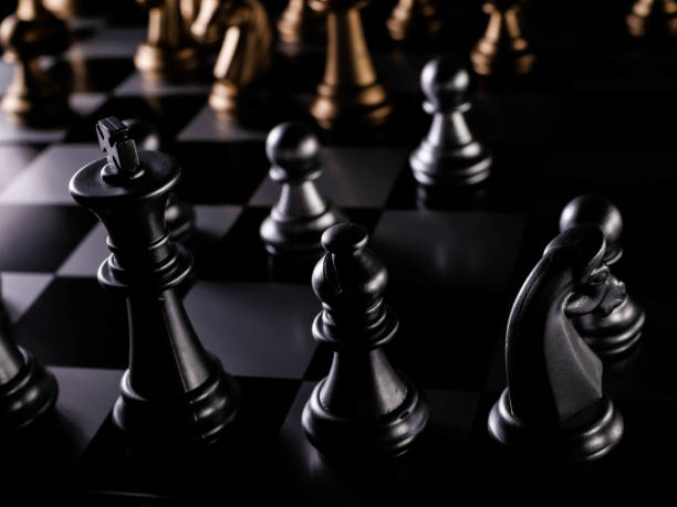 istock Chess board game. Strategy ideas concept business futuristic graphic icon. 1293451465