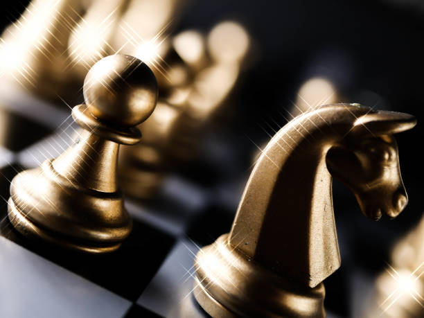 istock Chess board game. Strategy ideas concept business futuristic graphic icon. 1293451488