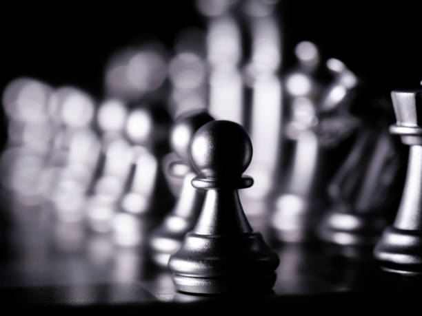 istock Chess board game. Strategy ideas concept business futuristic graphic icon. 1293451498