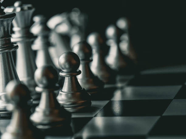 istock Chess board game. Strategy ideas concept business futuristic graphic icon. 1293451942