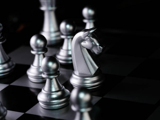 istock Chess board game. Strategy ideas concept business futuristic graphic icon. 1293451948