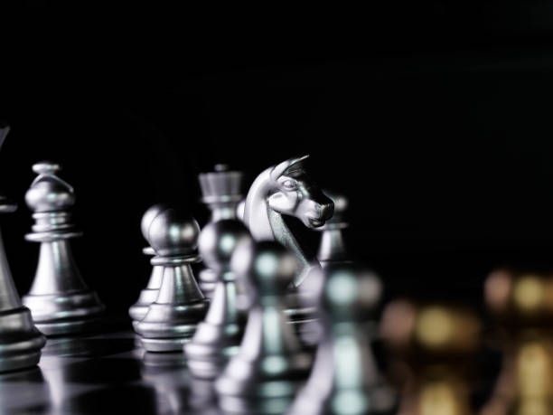 istock Chess board game. Strategy ideas concept business futuristic graphic icon. 1293451986