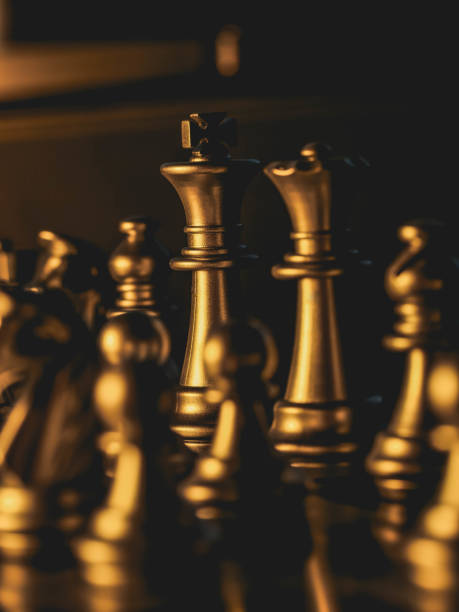 istock Chess board game. Strategy ideas concept business futuristic graphic icon. 1293452749