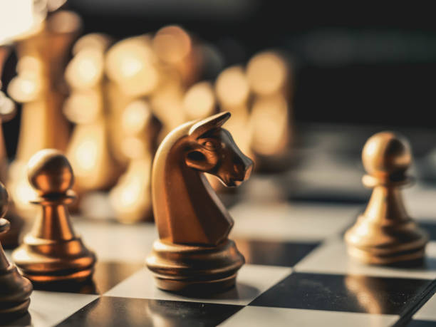 istock Chess board game. Strategy ideas concept business futuristic graphic icon. 1293452754