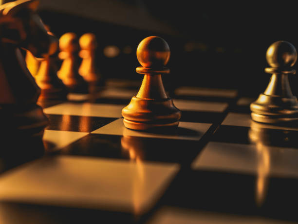 istock Chess board game. Strategy ideas concept business futuristic graphic icon. 1293452772