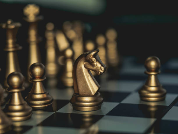 istock Chess board game. Strategy ideas concept business futuristic graphic icon. 1293452775