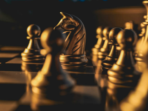 istock Chess board game. Strategy ideas concept business futuristic graphic icon. 1293452779