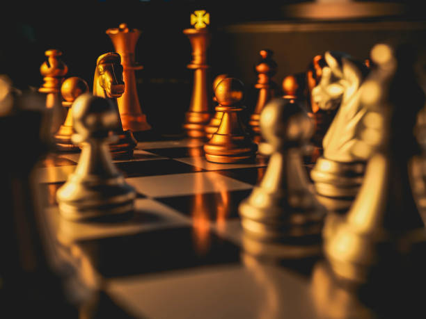 istock Chess board game. Strategy ideas concept business futuristic graphic icon. 1293452794