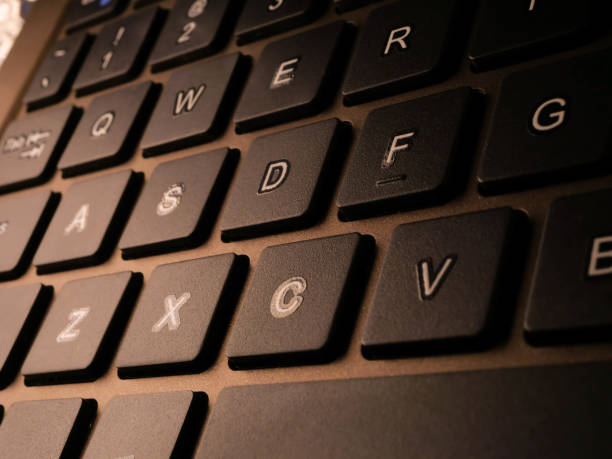 istock keyboard white, gray, black laptop. Laptop keyboard. 1293453177