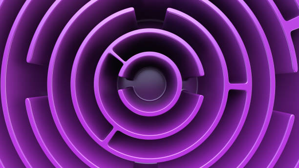 istock Circular maze. Top view. Purple theme. 1293454190