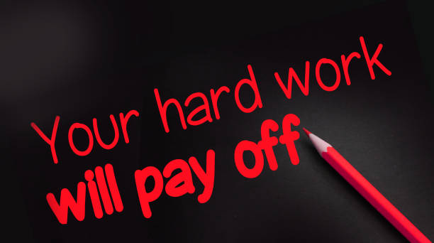 istock Text your hard work will pay off. Career and business concept 1293456143