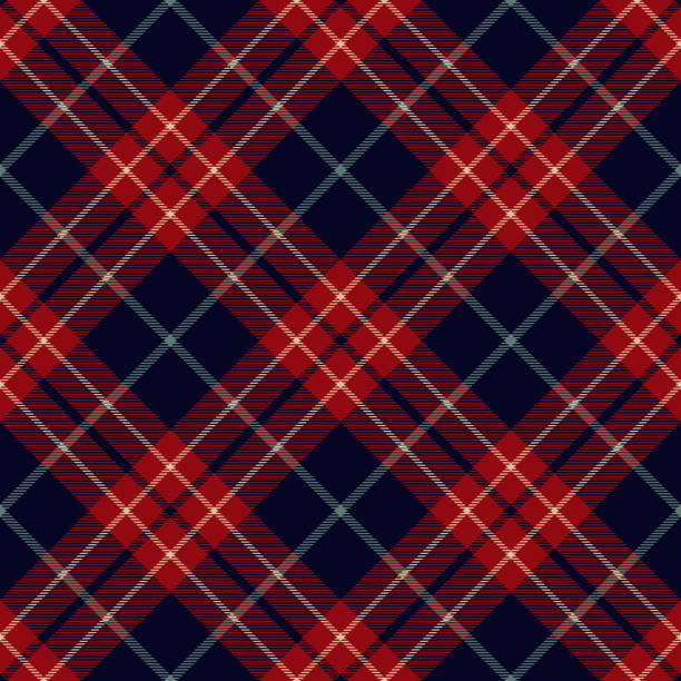 Motif textile à carreaux tartan écossais Red Blue Argyle - Illustration vectorielle