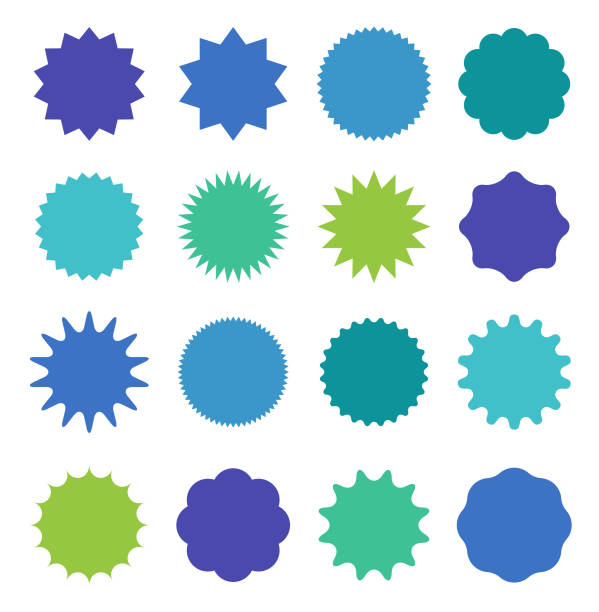 Starburst sale sticker. Sunburst price tag, colors silhouettes on white background.
