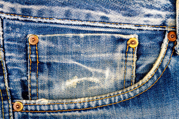 istock Dark blue jeans fabric with pocket 1293463834
