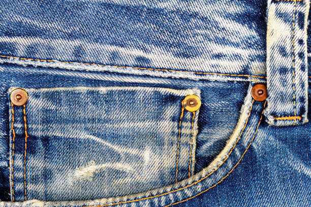 istock Dark blue jeans fabric with pocket 1293463926