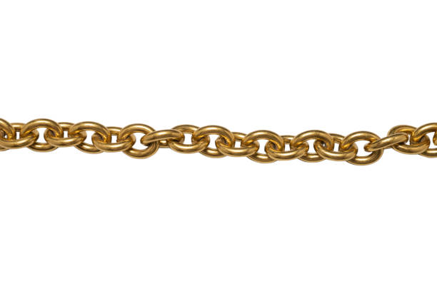 istock Golden chain isolated on white background. 1293466692
