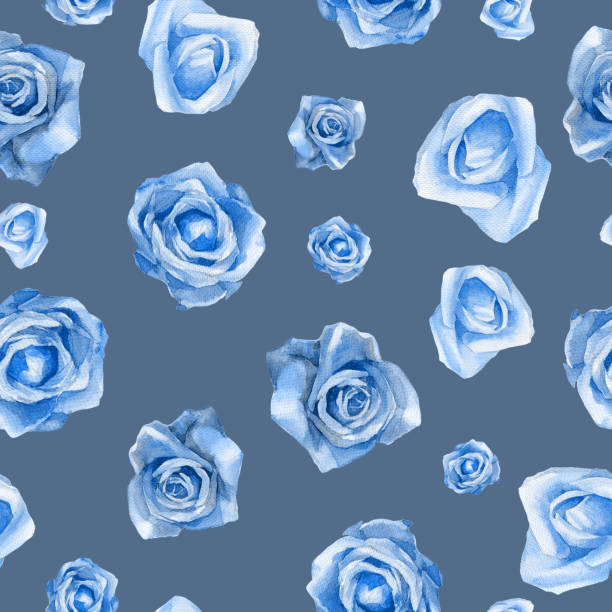 istock Watercolor seamless pattern of roses. Botanical wedding illustration. 1293466971