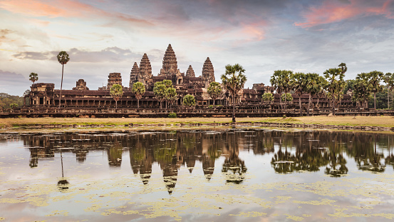 Ancient temple complex Angkor Wat, Siem Reap, Cambodia.