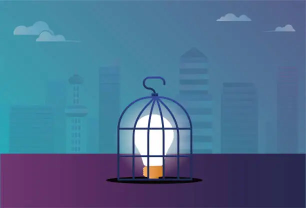 Vector illustration of Imprisoned wisdom