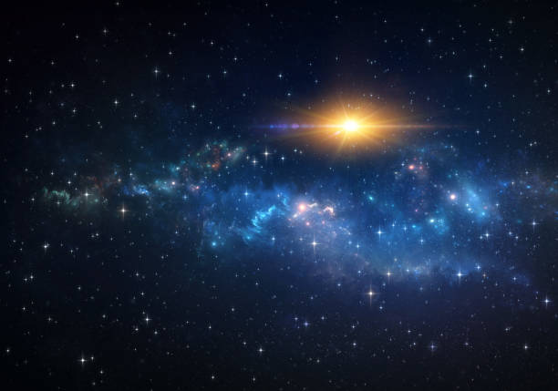 Space sunshine. Blast into deep space. Galaxy, nebula, sun and stars constellations in Universe. Giant explosion into deep space. big bang stock pictures, royalty-free photos & images