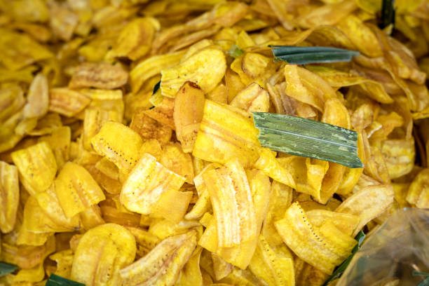 istock Fried sliced banana snack crisp. 1293481158
