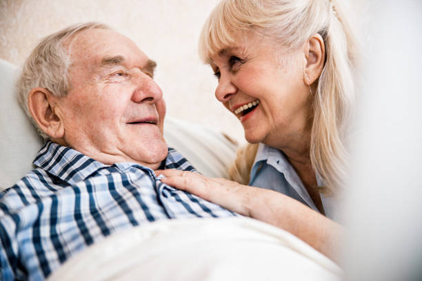 istock Senior couple looking at each other 1293481275