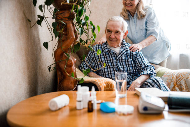 istock Laughing retirees pretty couple 1293481315