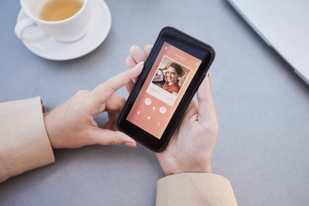istock Woman using dating app on the phone 1293483247