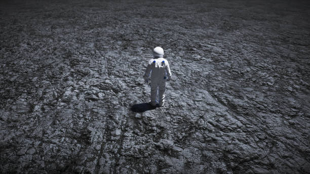 istock Astronaut on the moon stay idle. 3d render. 1293484491