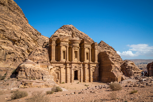 this is the stunning monastery of ancient rock city Petra