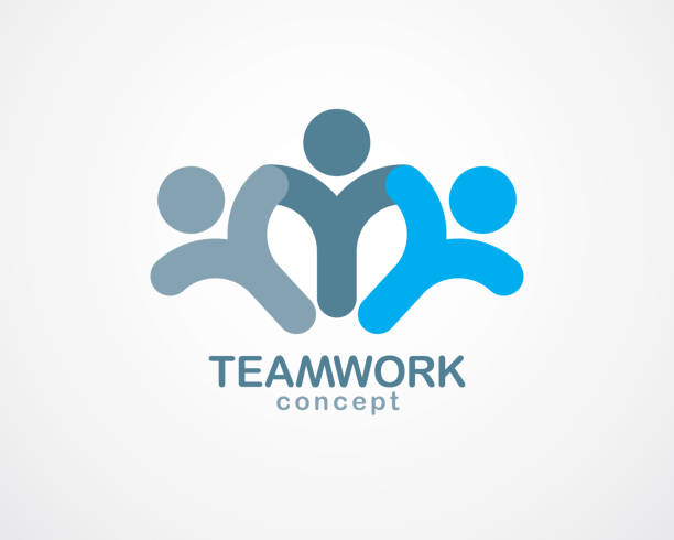 Teamwork and friendship concept created with simple geometric elements as a people crew. Vector icon or logo. Unity and collaboration idea, dream team of business people blue design. Teamwork and friendship concept created with simple geometric elements as a people crew. Vector icon or logo. Unity and collaboration idea, dream team of business people blue design. جنگل دوهزار stock illustrations