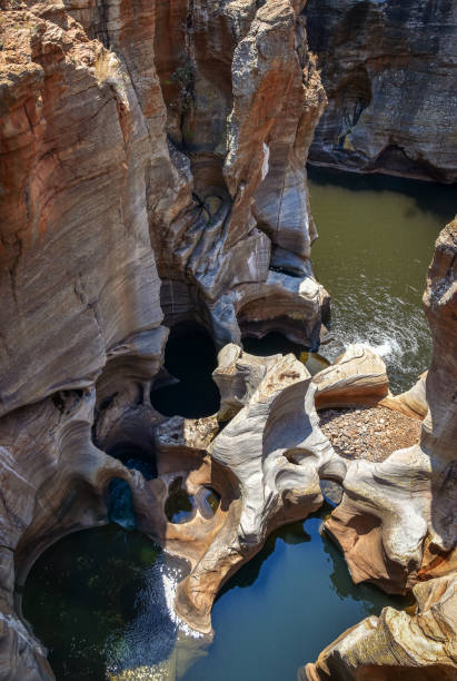 Bourke's Luck Potholes, Panorama Route, South Africa Bourke's Luck Potholes, a popular tourist attraction with impressive rock formations and rivers, Blyde River Canyon Nature Reserve, Panorama Route, South Africa blyde river canyon stock pictures, royalty-free photos & images