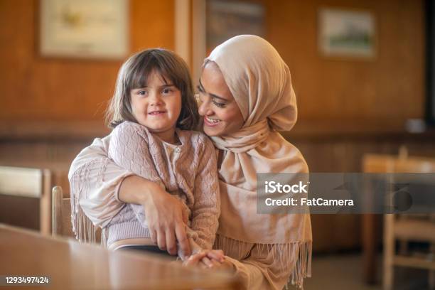 Muslim Mother And Daughter Stock Photo - Download Image Now - Refugee, Afghan Ethnicity, Family