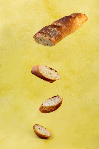 Sliced artisanal mini baguette.