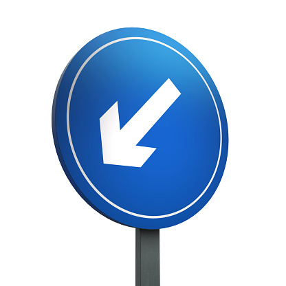 3D Render of Traffic Sign of Keep left Over a White Background