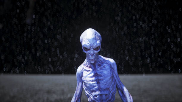 istock Alien on the moon. Ufo concept. 3d rendering. 1293506052