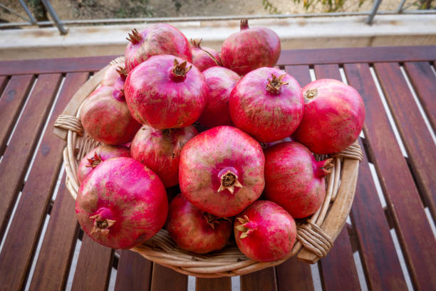 Basket of pomegranates