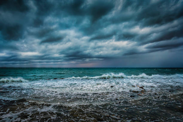 istock A background with dark clouds over a stormy sea 1293509677