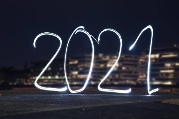 istock Light painting for the New Year's celebration 1293509813