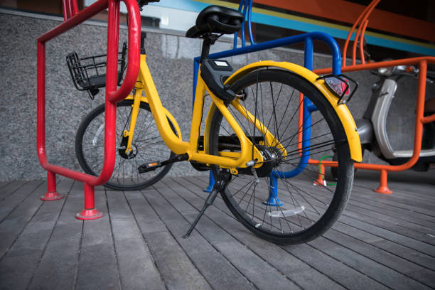 istock parked bicycles in street 1293511851