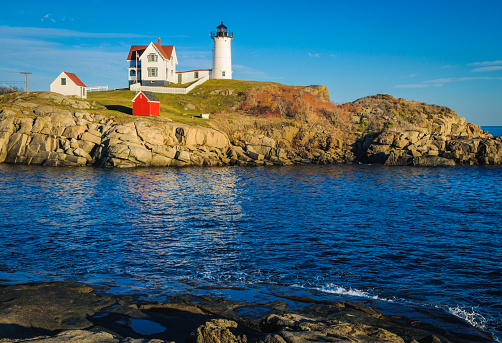 Cape Neddick Lighthouse(1879) is located on a small island known as The Nubble in York, Maine.