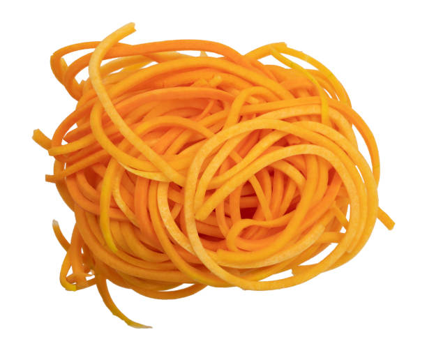 istock Portion of butternut squash noodles isolated on a white background top view. 1293518315