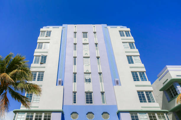 istock Art deco architecture along south beach in Miami Florida 1293520602